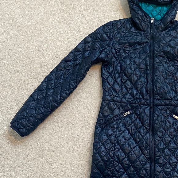 North Face Quilted Hooded Jacket - Navy Blue - Picture 4 of 15